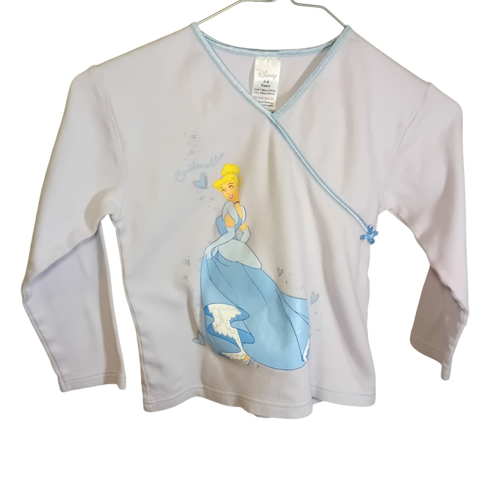Vintage Y2K Girl Disney Cinderella Long Sleeve PJ Top Pajamas Sleepwear 7-8 READ